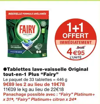 Monoprix Fairy tablettes lave-vaisselle original tout-en-1 plus offre