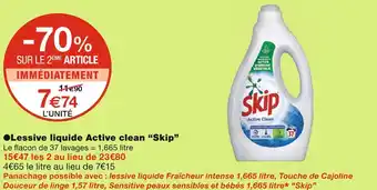 Monoprix Skip lessive liquide active clean offre