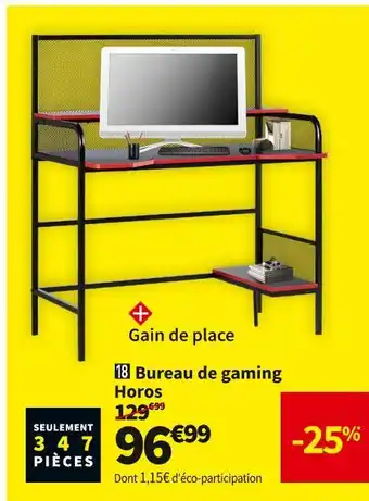 Conforama Bureau gaming 100 cm horos offre