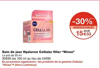 Monoprix Nivea soin de jour hyaluron cellular filler offre