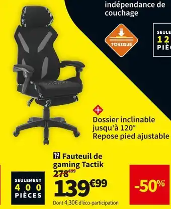 Conforama Fauteuil gaming bicolore tactik offre