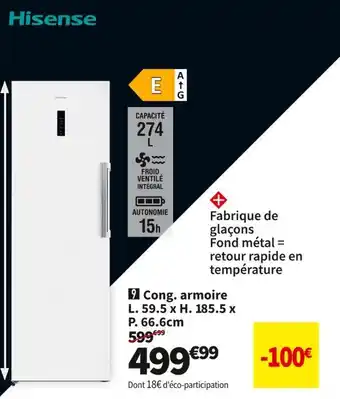 Conforama Hisense cong.armoire fv354n4bwe offre