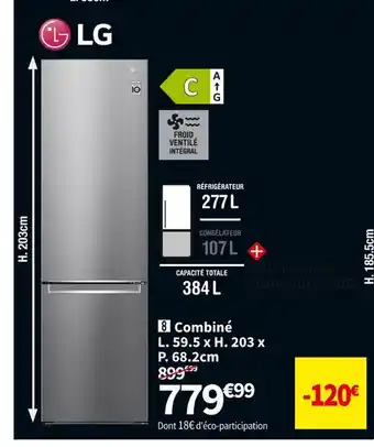 Conforama Lg réf.combiné gbp52pzncn1 offre