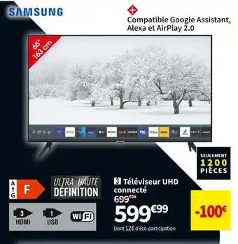 Conforama Samsung téléviseur uhd connecté ue65au6905kxxc offre