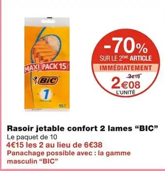 Monoprix Bic rasoir jetable confort 2 lames offre