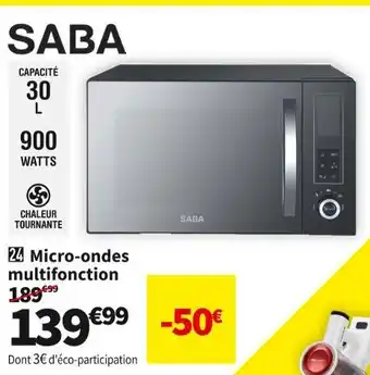 Conforama Saba micro-ondes multifonction moc30ms offre
