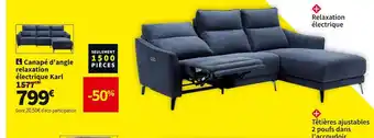 Conforama Canape d'angle relaxation electrique karl offre
