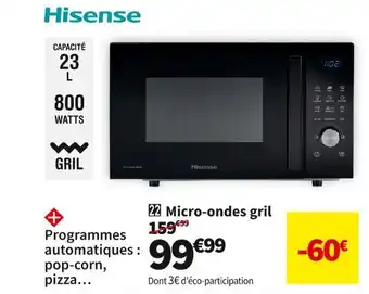 Conforama Hisense micro-ondes gril h23mobsd1hg offre