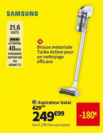 Conforama Samsung aspirateur balai jet 70 vs15t7031r4/ef offre