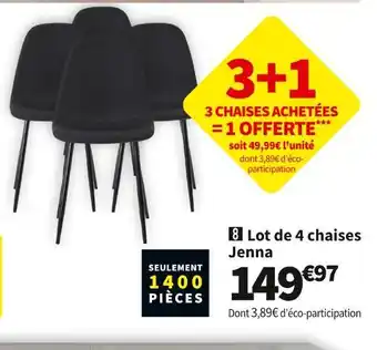 Conforama Lot de 4 chaises jenna offre