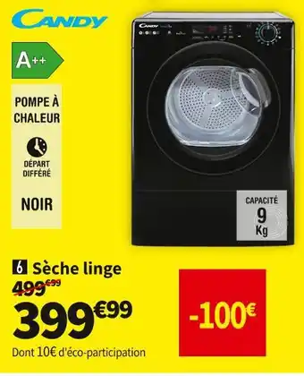 Conforama Candy sèche linge csoeh9a2dbeb-s offre