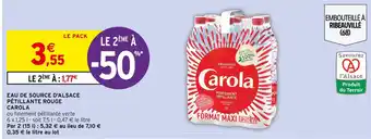 Intermarché Carola eau de source d'alsace pétillante rouge offre