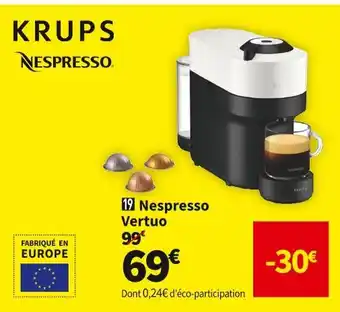 Conforama Krups nespresso vertuo yy4889fd offre