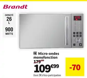 Conforama Brandt micro-ondes monofonction se2616s offre