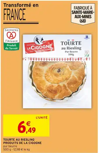 Produits de la cigogne tourte au riesling