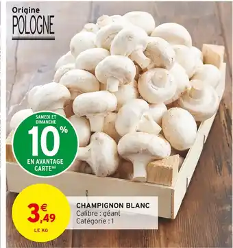 Intermarché Champignon blanc offre