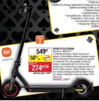 Cora x Carrefour PATINETTE ÉLECTRIQUE offre