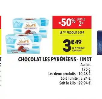 Supeco CHOCOLAT LES PYRÉNÉENS- LINDT offre