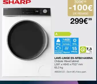 Costco LAVE-LINGE ES-NFB814AWNA offre