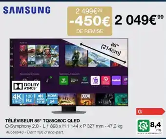 Costco TÉLÉVISEUR 85" TQ85Q80C QLED offre