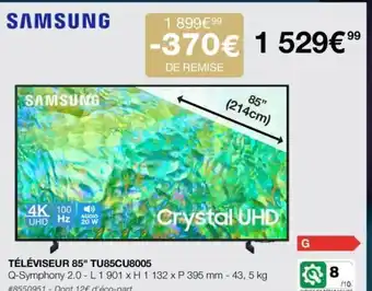 Costco TÉLÉVISEUR 85" TU85CU8005 offre