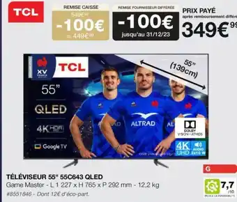 Costco TÉLÉVISEUR 55 55C643 QLED offre