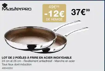 Costco LOT DE 2 POÊLES À FRIRE EN ACIER INOXYDABLE offre