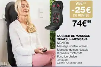 Costco DOSSIER DE MASSAGE SHIATSU - MEDISANA MCN Pro offre
