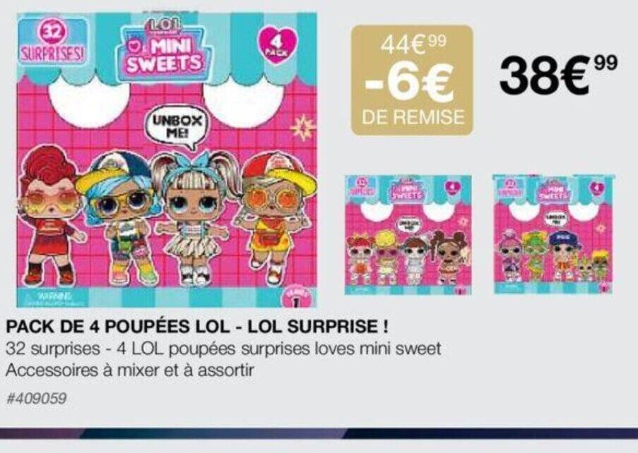 Promo PACK DE 4 POUPÉES LOL LOL SURPRISE chez Costco