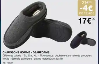 Costco CHAUSSONS HOMME - DEARFOAMS offre