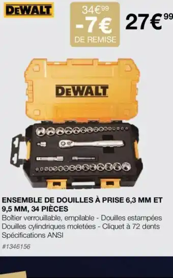 ENSEMBLE DE DOUILLES Ă PRISE 6,3 MM ET 9,5 MM, 34 PIĂCES