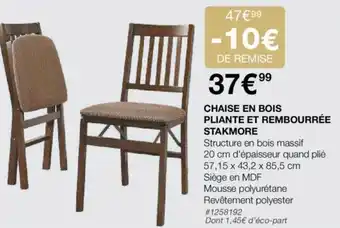 CHAISE EN BOIS PLIANTE ET REMBOURRĂE STAKMORE
