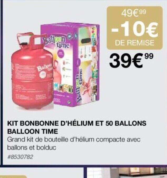 Promo KIT BONBONNE D'HÉLIUM ET 50 BALLONS BALLOON TIME chez Costco