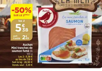 Bi1 Auchan Mini tranches de saumon fumé offre