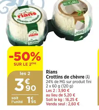 Bi1 Rians Crottins de chèvre offre