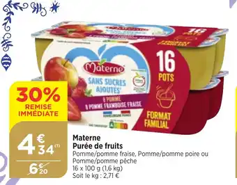 Bi1 Materne Purée de fruits offre