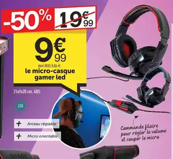 Centrakor le micro-casque gamer led offre