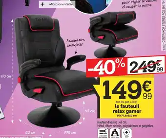 Centrakor le fauteuil relax gamer offre