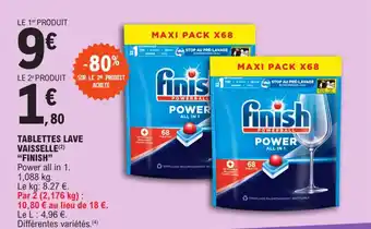 E.Leclerc TABLETTES LAVE VAISSELLE (2) "FINISH" offre