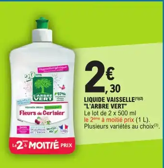 E.Leclerc LIQUIDE VAISSELLE(¹)(2) "L'ARBRE VERT" offre