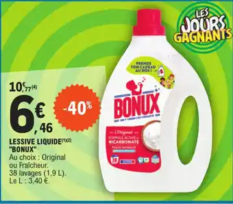 E.Leclerc LESSIVE LIQUIDE(1)(2) "BONUX" offre