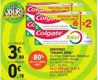 E.Leclerc DENTIFRICE "COLGATE TOTAL" offre