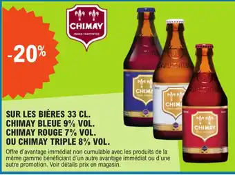 SUR LES BIÈRES 33 CL. CHIMAY BLEUE 9% VOL.