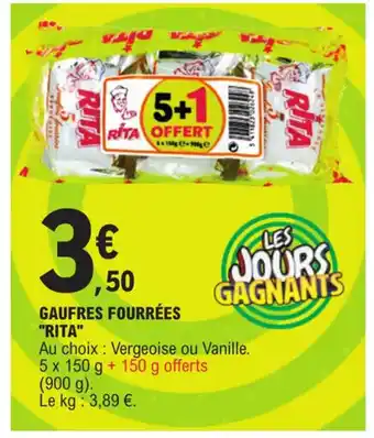 E.Leclerc GAUFRES FOURRÉES "RITA" offre