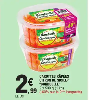 E.Leclerc CAROTTES RÂPÉES CITRON DE SICILE (2) offre