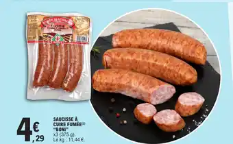 E.Leclerc SAUCISSE À CUIRE FUMÉE(2) "BONI" offre