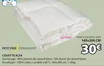 JYSK Couette Alta offre