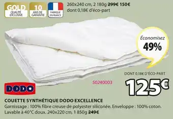 JYSK Couette Synthétique Dodo Excellence offre
