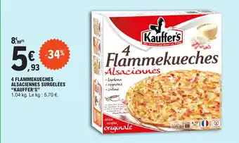 E.Leclerc 4 FLAMMEKUECHES ALSACIENNES SURGELÉES "KAUFFER'S" offre