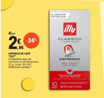E.Leclerc CAPSULES DE CAFÉ "ILLY" offre